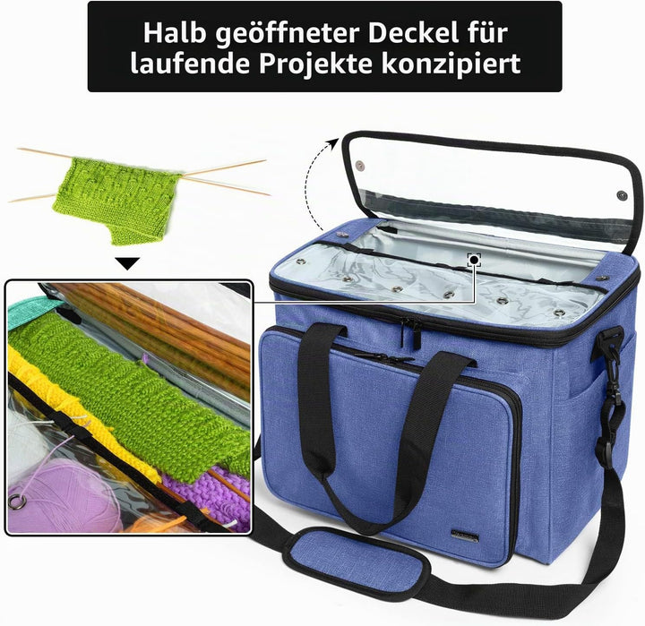 Teamoy Aufbewahrungstasche für Wolle, die geeignet zum Transportieren von Strick-/Häkeln Wolle ist u