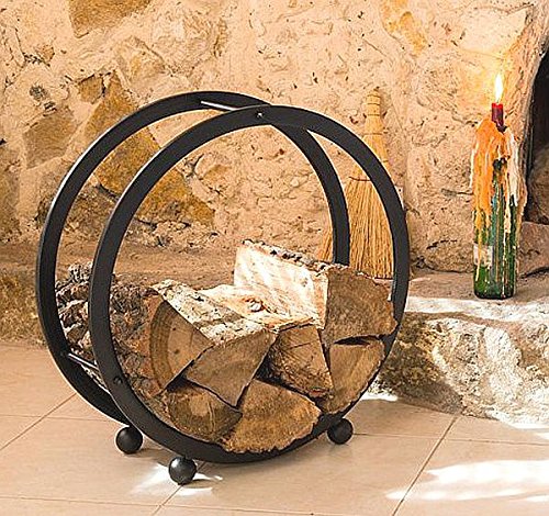 DanDiBo Kaminholzregal Kaminholzständer Rund D-55 cm Holzkorb Kaminholzhalter Holzregal