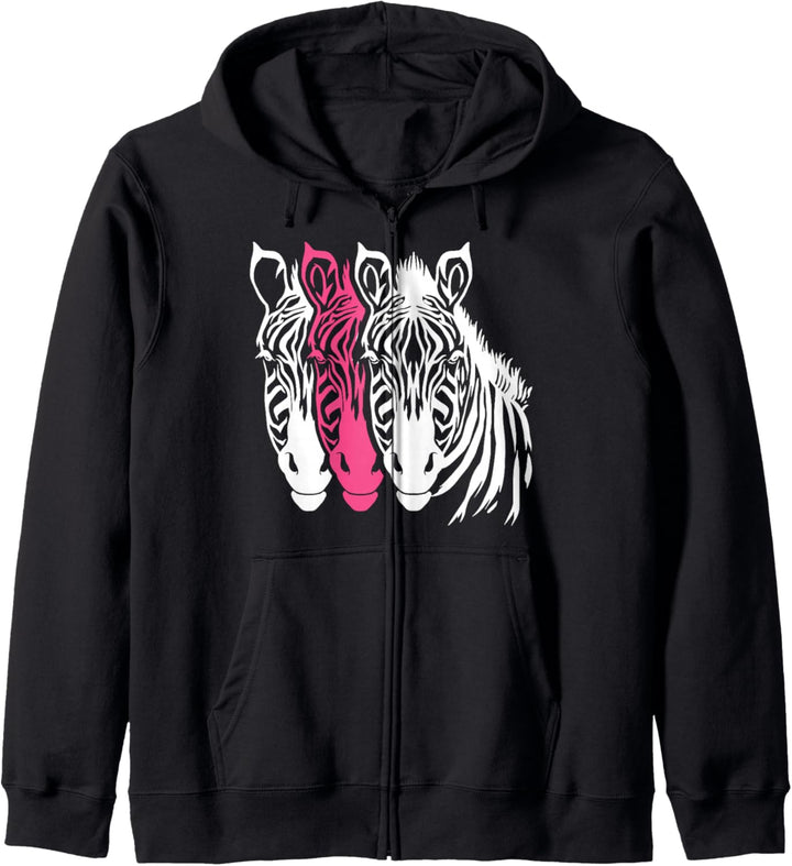 Afrikanische Tiere - Weiss Pink Zebra Kapuzenjacke