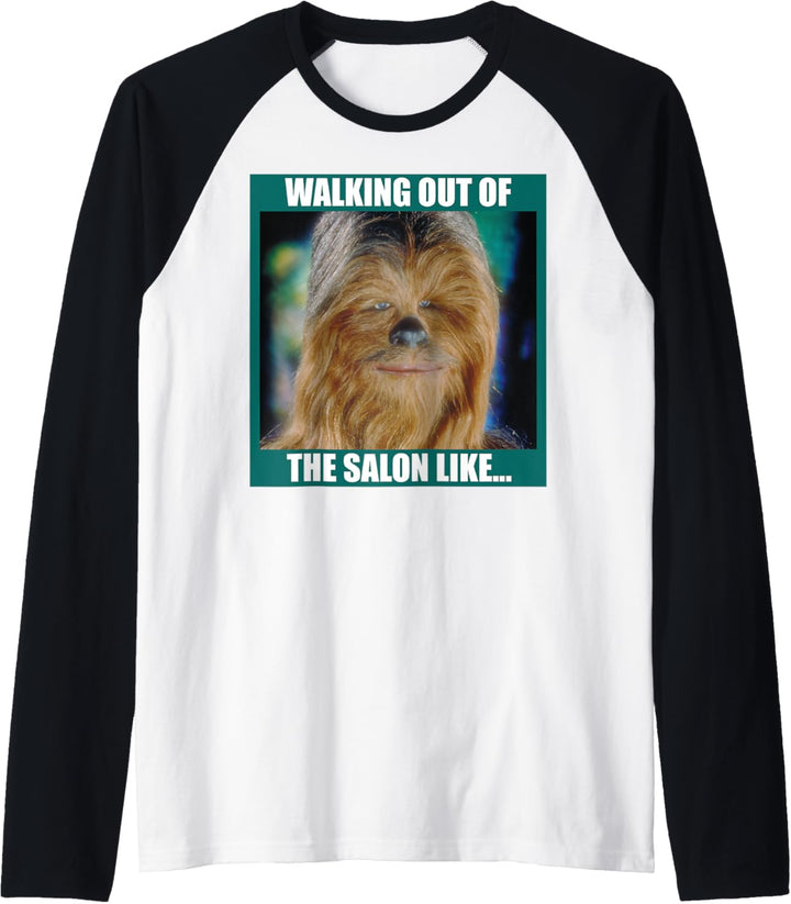 Star Wars Chewbacca Walking Out Of The Salon Like Raglan