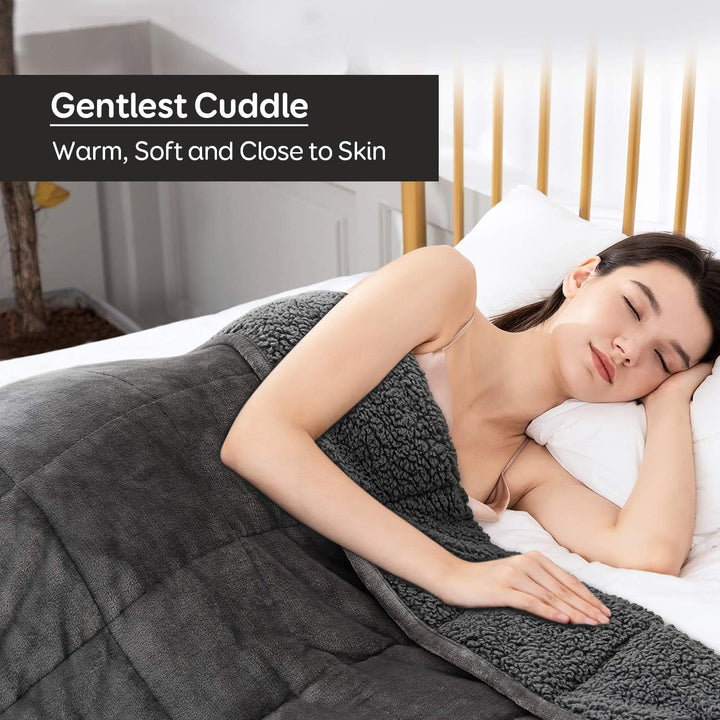 Sivio Sherpa Fleece Gewichtsdecke für Erwachsene, 7kg schwere Fuzzy Decke mit weichem Plüsch Flanell