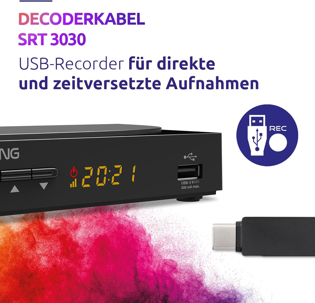 STRONG SRT 3030, Kabelreceiver, digitaler HD Kabel Receiver, DVB-C mit HDMI ud Scart Anschluss. Ener