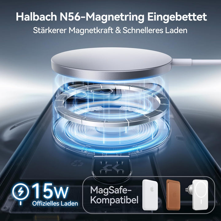 CASEKOO 2025 Neu Magic Stand für iPhone 13 Pro Hülle für MagSafe [Militärschutz] [Unsichtbarer Ständ