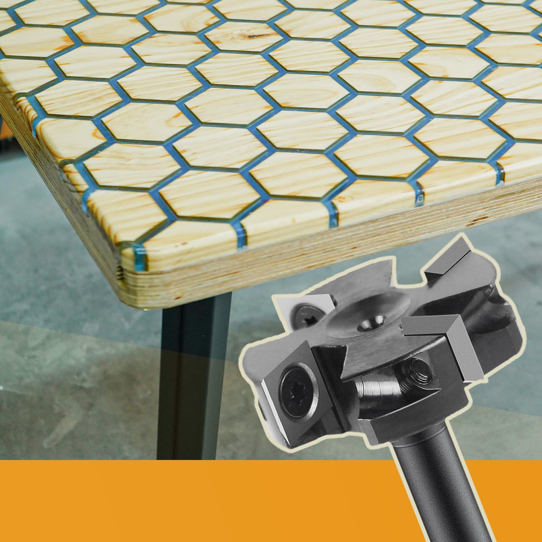 SpeTool 4 Flöten Planfräser holz für Oberfräse 40mm Schnittdurchmesser, 8mm Schaft Hobelfräser mit W