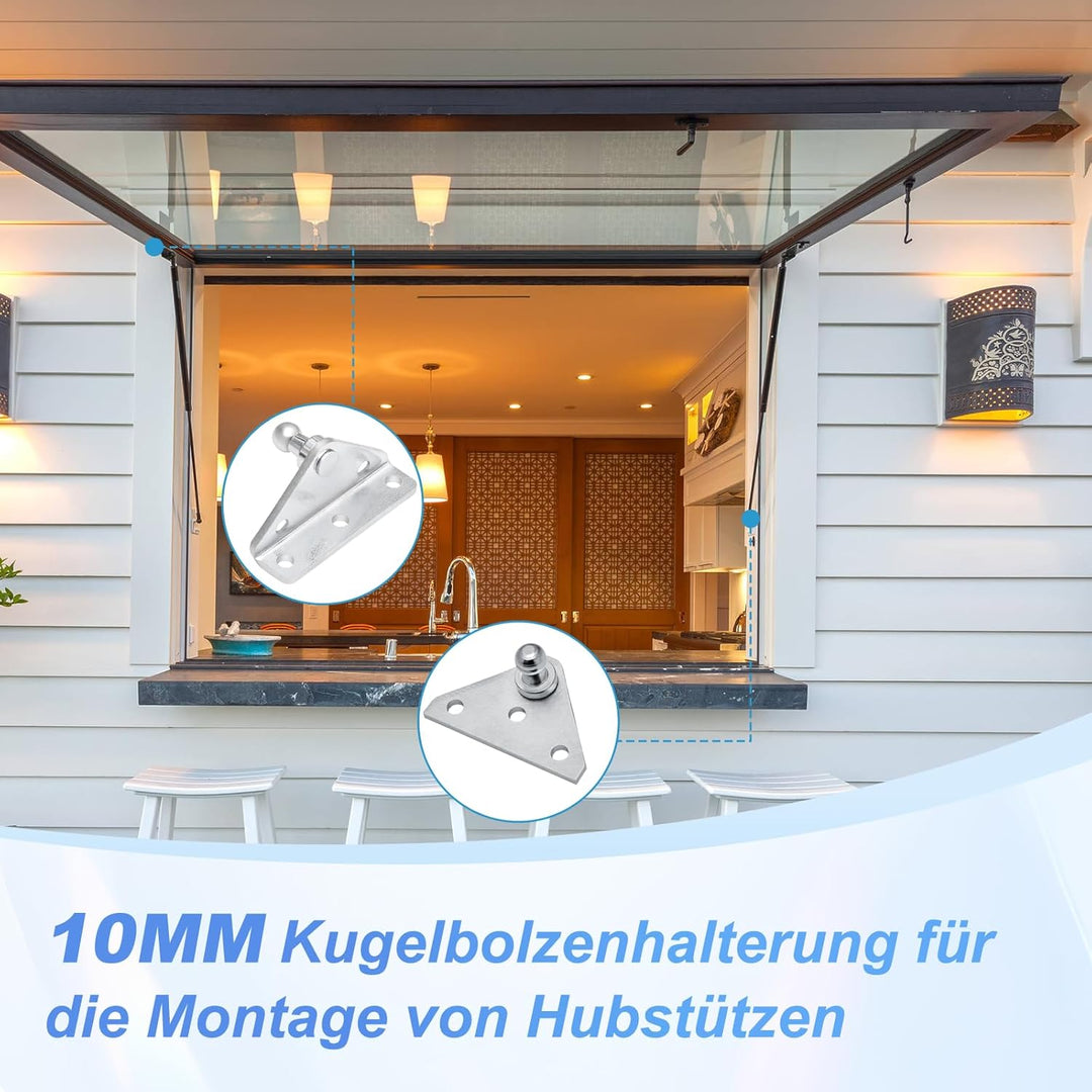 10MM Gasdruckfeder Kugelbolzen Halterung für Gasdruckdämpfer Aufzugsunterstützung befestigung Gasfed