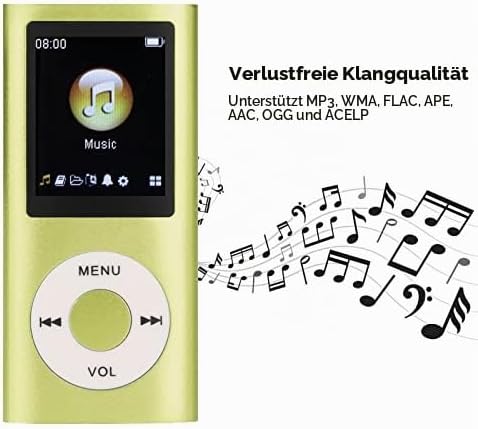 Digitaler, Kompakter und Tragbarer MP3-Player, Unterstützt 64 GB Speicher, 8 Stunden Langes Standby,
