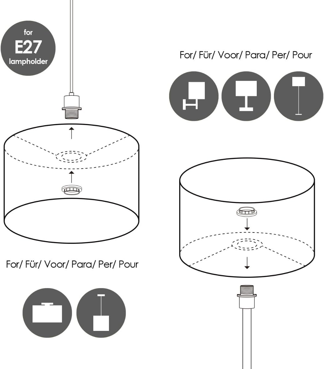 Home Sweet Home Lampenschirm für Wandlampe und Tischlampe | Lampenschirm aus gewebtem Papier Schwarz