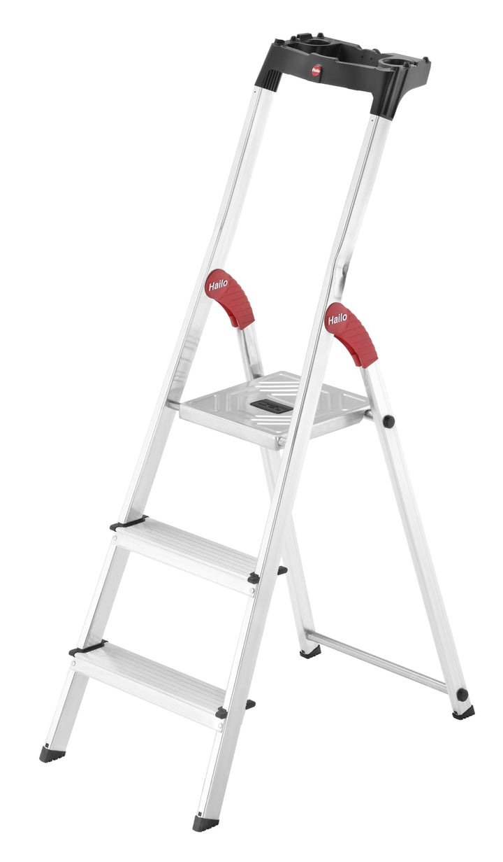 Hailo 5_8503-001 L60 Sicherheits-Haushaltsleiter, aus Aluminium, 3 Stufen