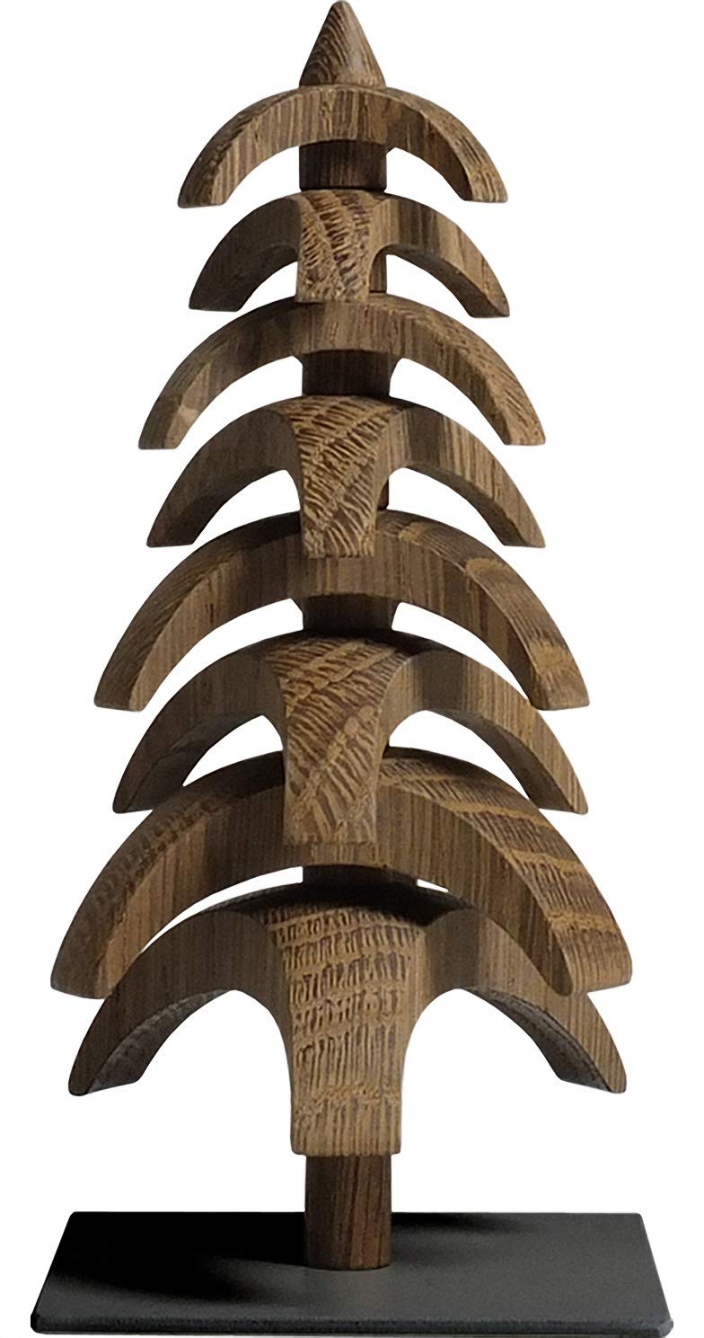 Seiffener Volkskunst Holzbaum, Dekobaum Twist Eiche geräuchert ca. 15 cm