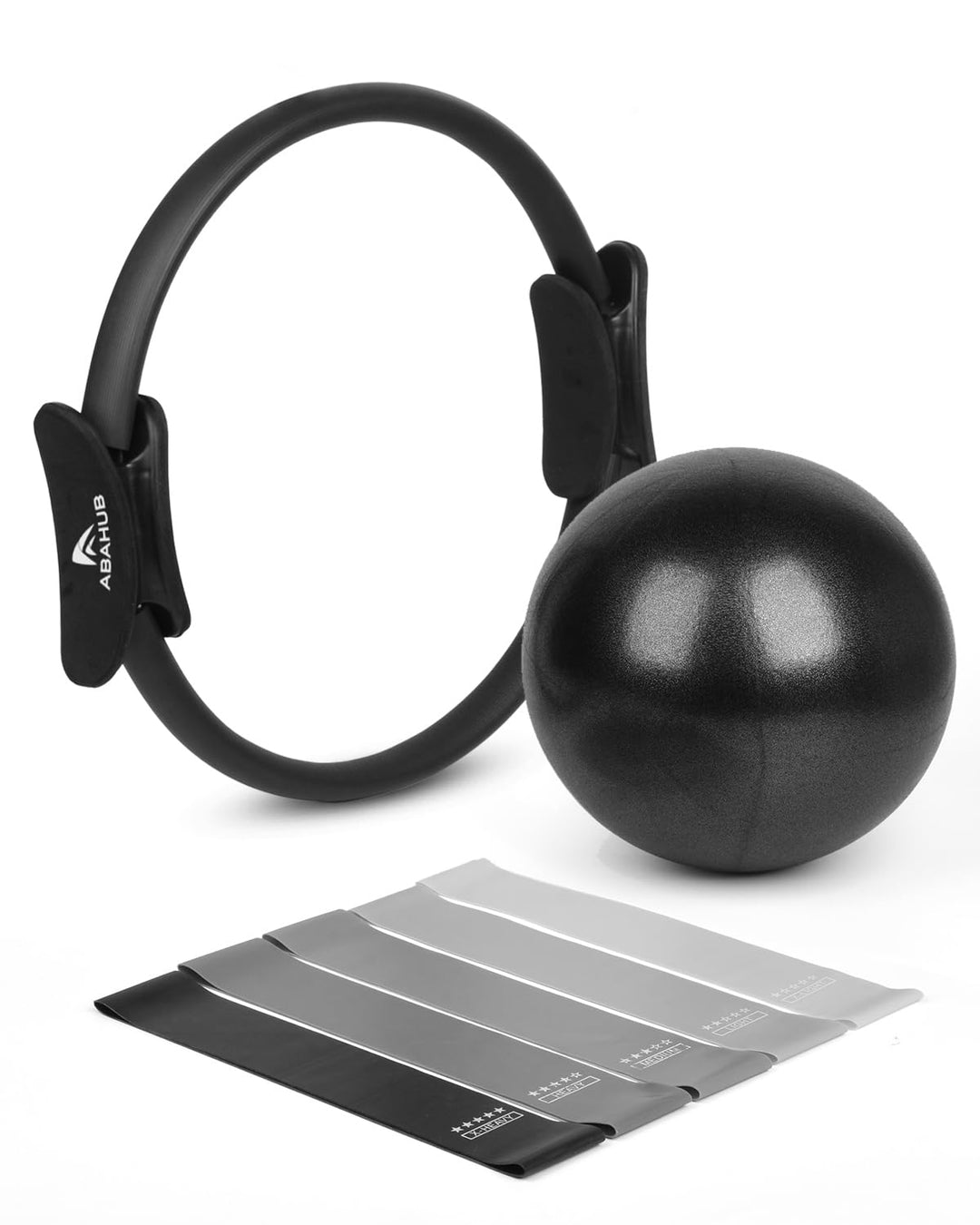 Abahub Pilates Ring Set, 35CM Magic Circle, 25CM Mini Ball,5er Set Fitnessbänder,Home Pilates Ausrüs