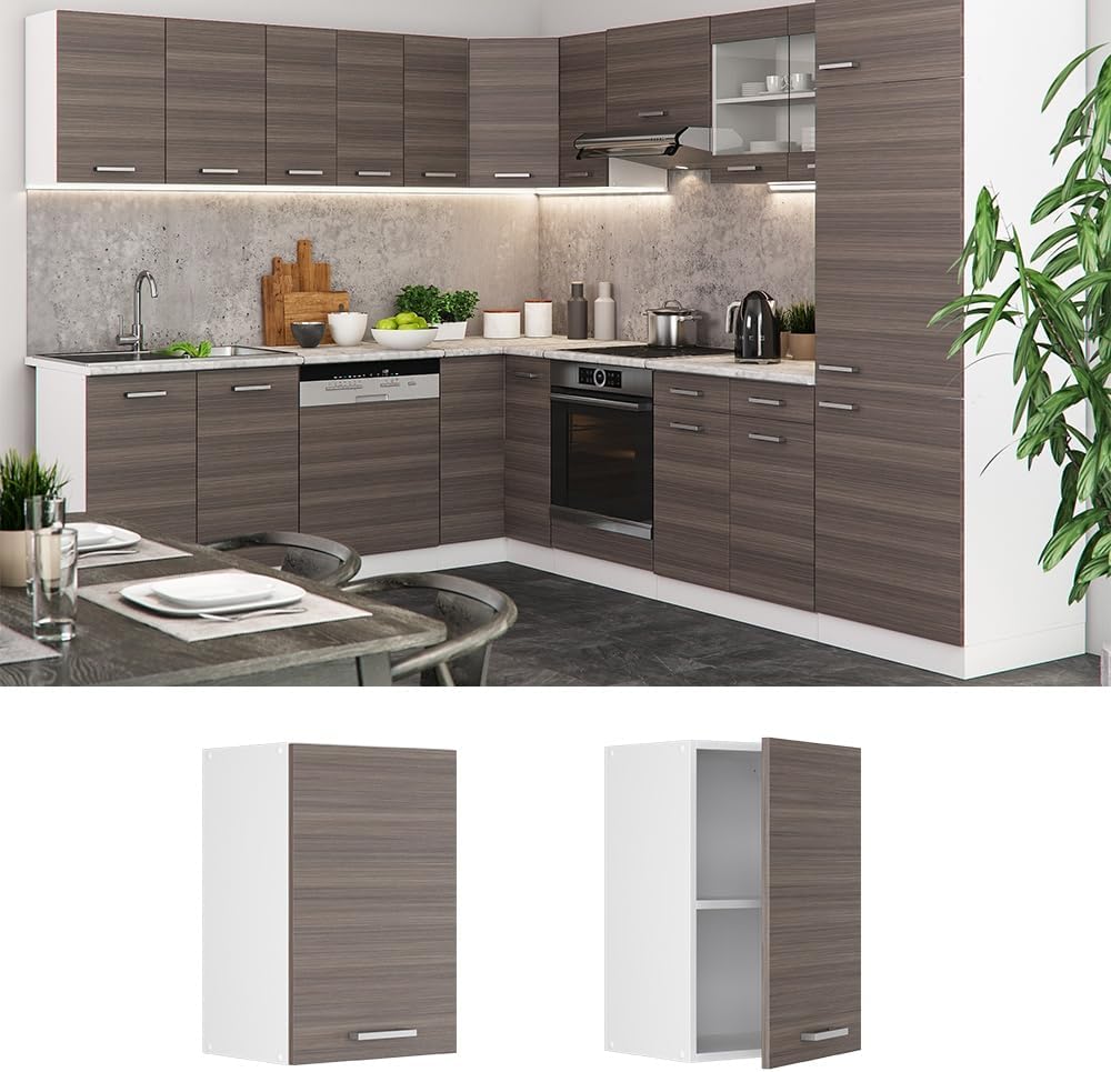 Vicco Hängeschrank R-Line, Grau/Weiss, 40 cm Grau Hängeschrank 40cm, Grau Hängeschrank 40cm