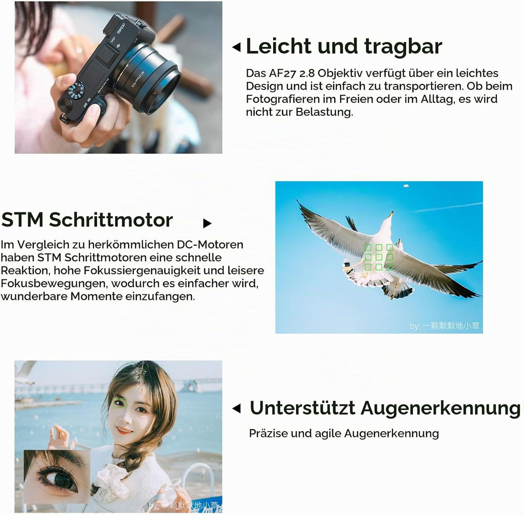 7artisans AF 27MM F2.8 Autofokus Objektiv, Weitwinkel APS-C Faszinierende Autofokus Kamera Objektiv