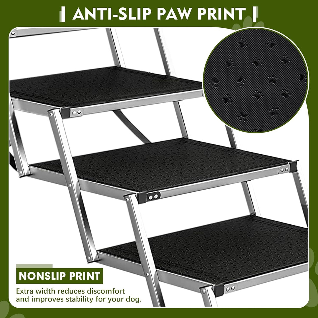 Hundetreppe Für Grosse Hunde, Extra Breit 4 Stufen Hunderampe Klappbar, Leichte Und rutschfeste Hund