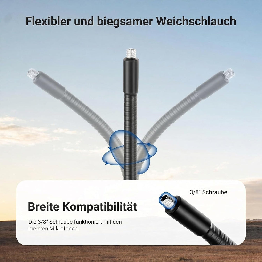 NEEWER Mikrofonständer Tisch mit flexiblem Arm, Microphone Halterung mit Tischklemme Mount und Clip