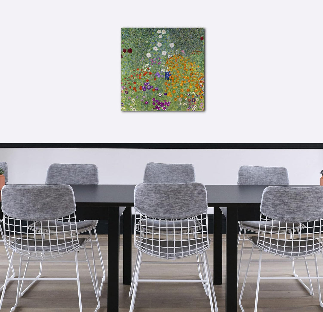 Printed Paintings Leinwand (70x70cm): Gustav Klimt - Bauerngarten (1907) 70x70 cm, 70x70 cm