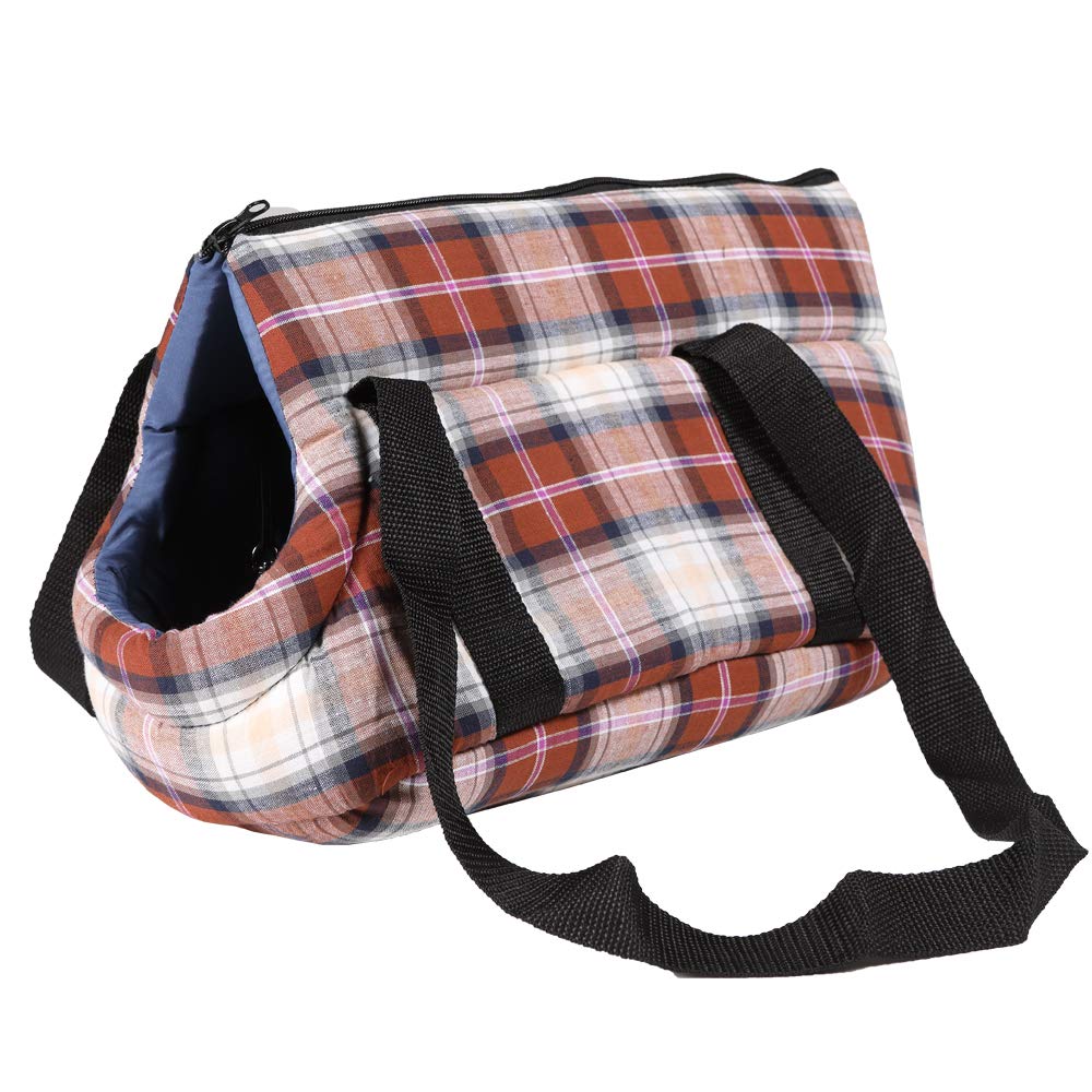 Hundetragetasche Grösse S rot kariert Transporttasche für Hunde und Katzen Hundetasche Polyester str