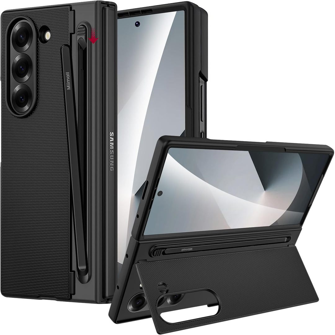Miimall Kompatibel mit Samsung Galaxy Z Fold 6 Hülle mit S-Pen & Stifthalter, [HD Displayschutz] Ult