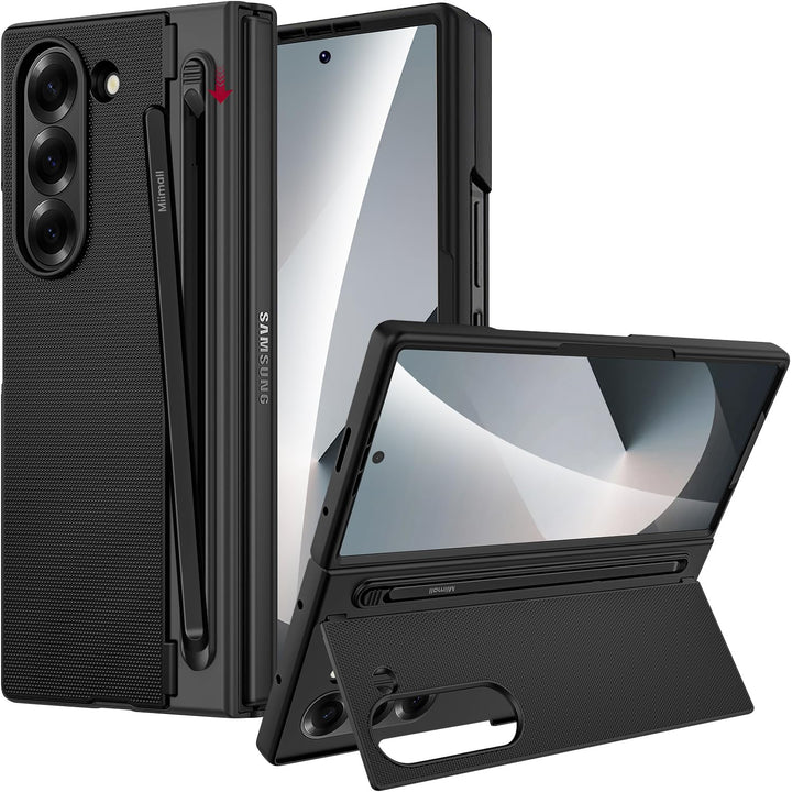 Miimall Kompatibel mit Samsung Galaxy Z Fold 6 Hülle mit S-Pen & Stifthalter, [HD Displayschutz] Ult