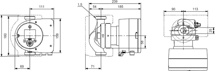 Grundfos HE Pumpe Magna3 25-80 180-97924625