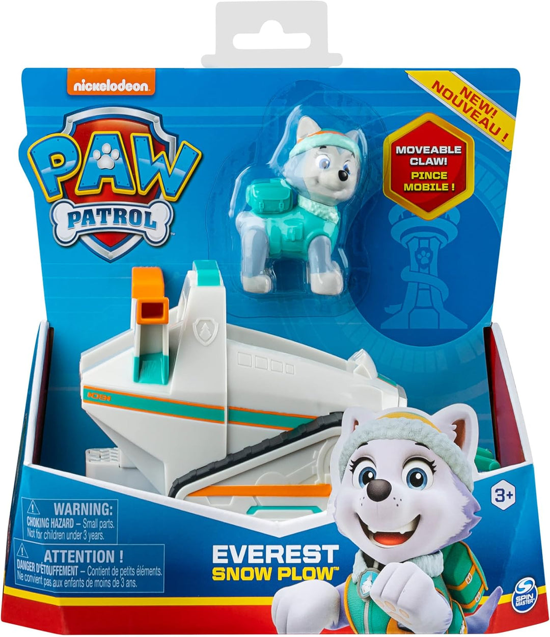 PAW PATROL, Schneeraupe-Fahrzeug mit Everest-Figur (Basic Vehicle/Basis Fahrzeug), Spielzeugauto, ab