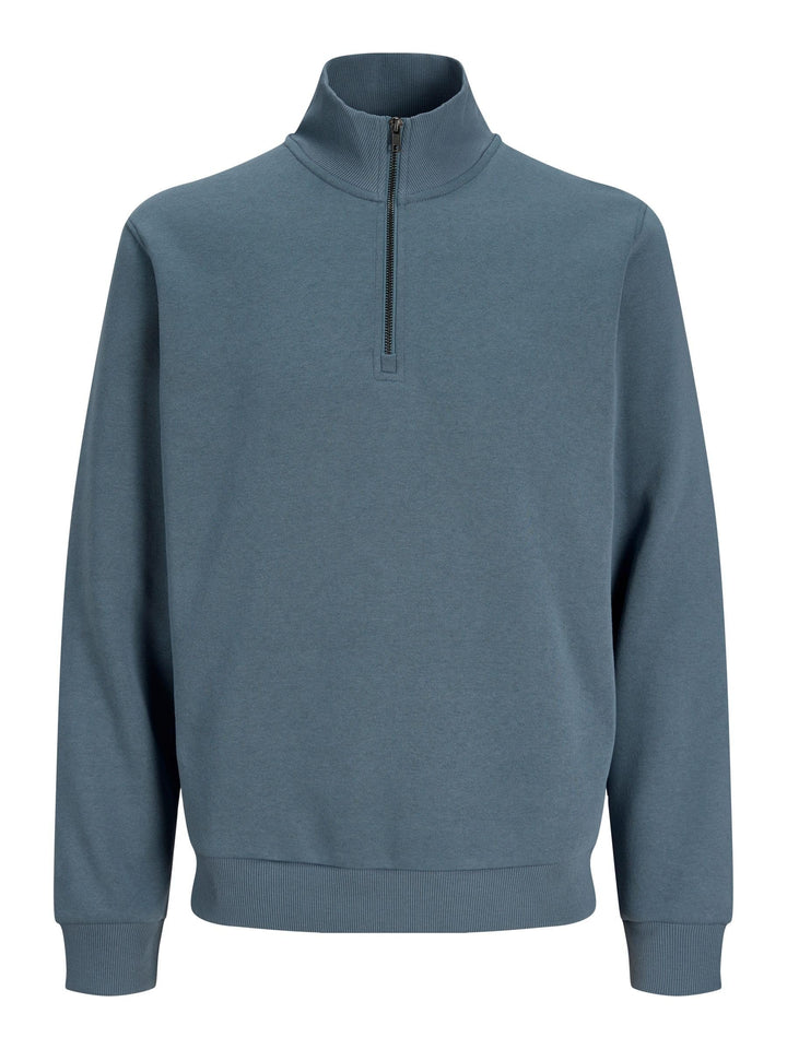 JACK & JONES Male Sweatshirt mit halbem Reissverschluss Einfarbig Sweatshirt mit halbem Reissverschl