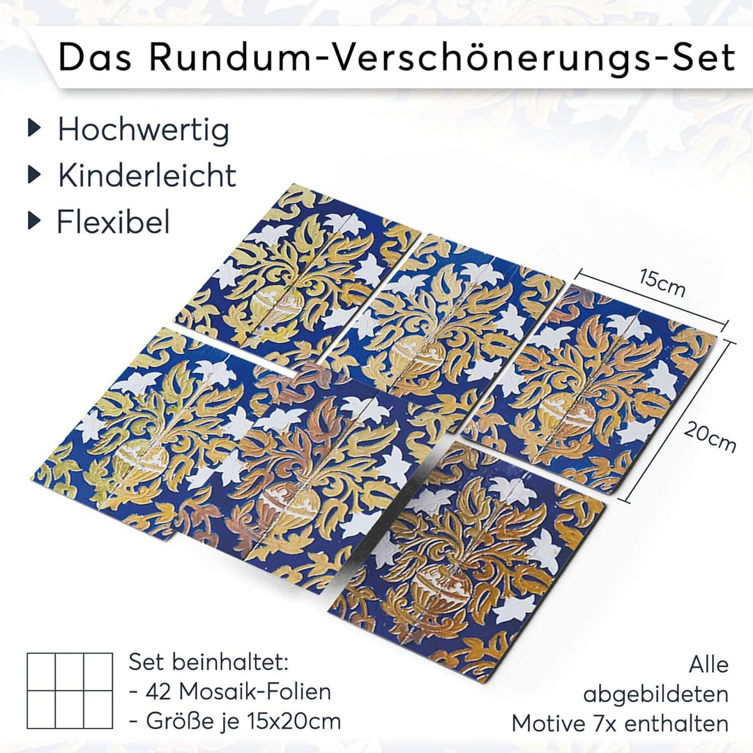 CREATISTO Klebefliesen Stickerfliesen Fliesenfolie - Klebe Folie für Wandfliesen I Klebefliesen Deko