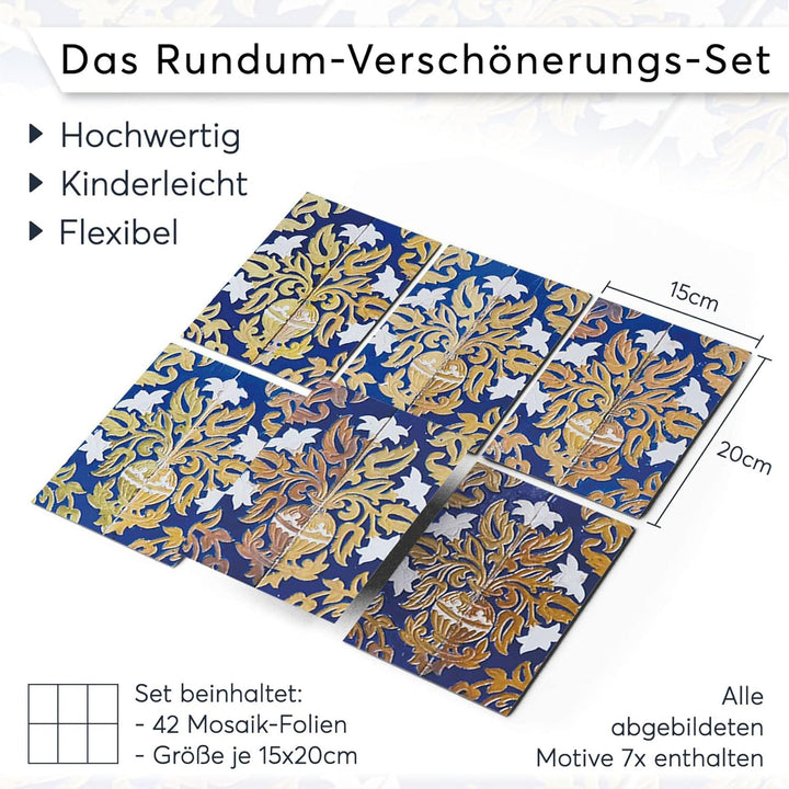 CREATISTO Klebefliesen Stickerfliesen Fliesenfolie - Klebe Folie für Wandfliesen I Klebefliesen Deko