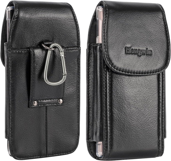 Hengwin Handy Gürteltasche iPhone 14 Pro Max, Leder Laufgürtel Handyhülle Galaxy S21 S20 Fe A53 A12