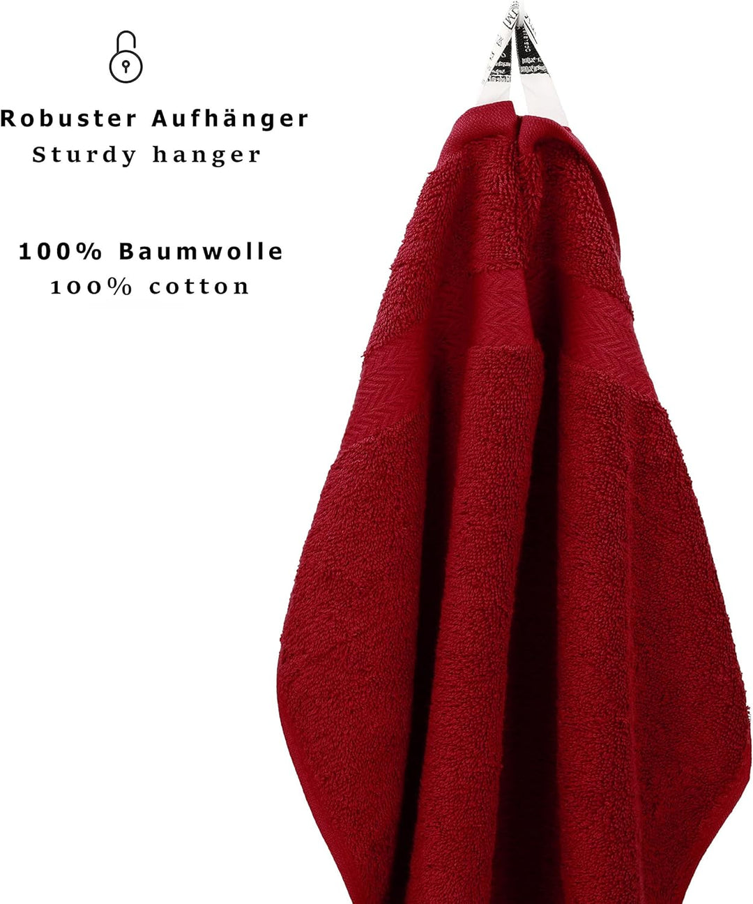 Betz 8 Stück Handtücher Set Grösse 50 x 100 cm Handtuch Premium 100% Baumwolle (rubinrot), Rubinrot