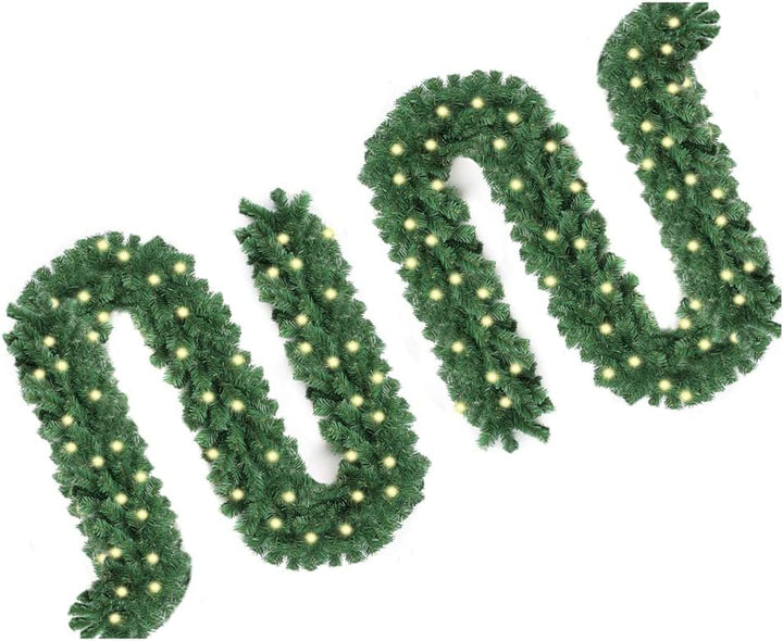 Yakimz Weihnachtsgirlande mit Beleuchtung, 2er 5M Künstlich Tannengirlande mit 100 LEDs Warmweiss 8