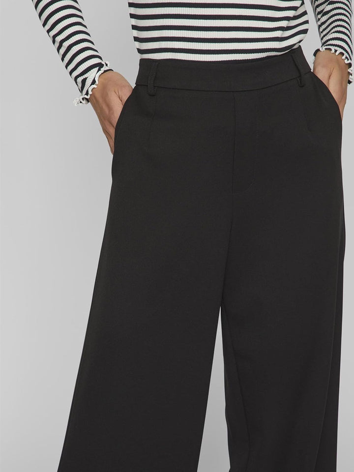 Vila Damen Vivarone Hw Wide Pant-Noos Stoffhose, Schwarz