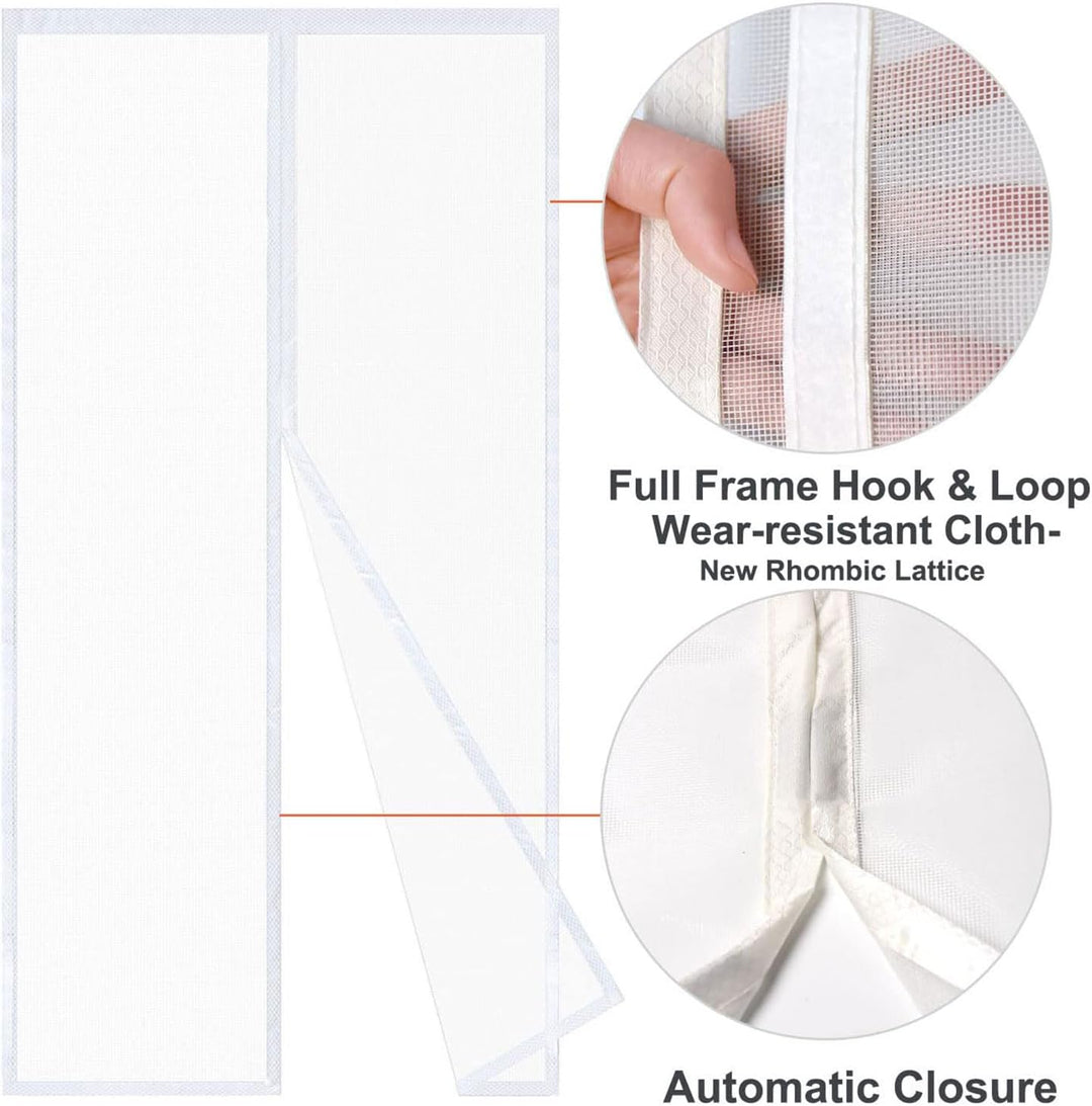 Risareyi Fliegengitter Balkontür Magnet aus Fiberglas 105x210cm, Weiss