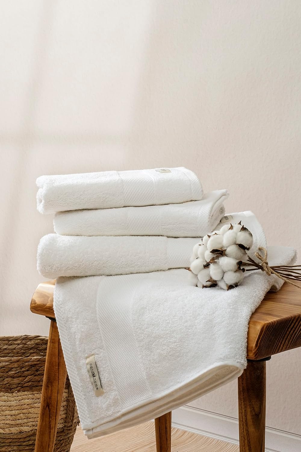 PandaHome Handtuch Set aus Baumwolle - 2 Badetucher, 2 Handtücher - 100% Baumwolle Towel, Schnelltro