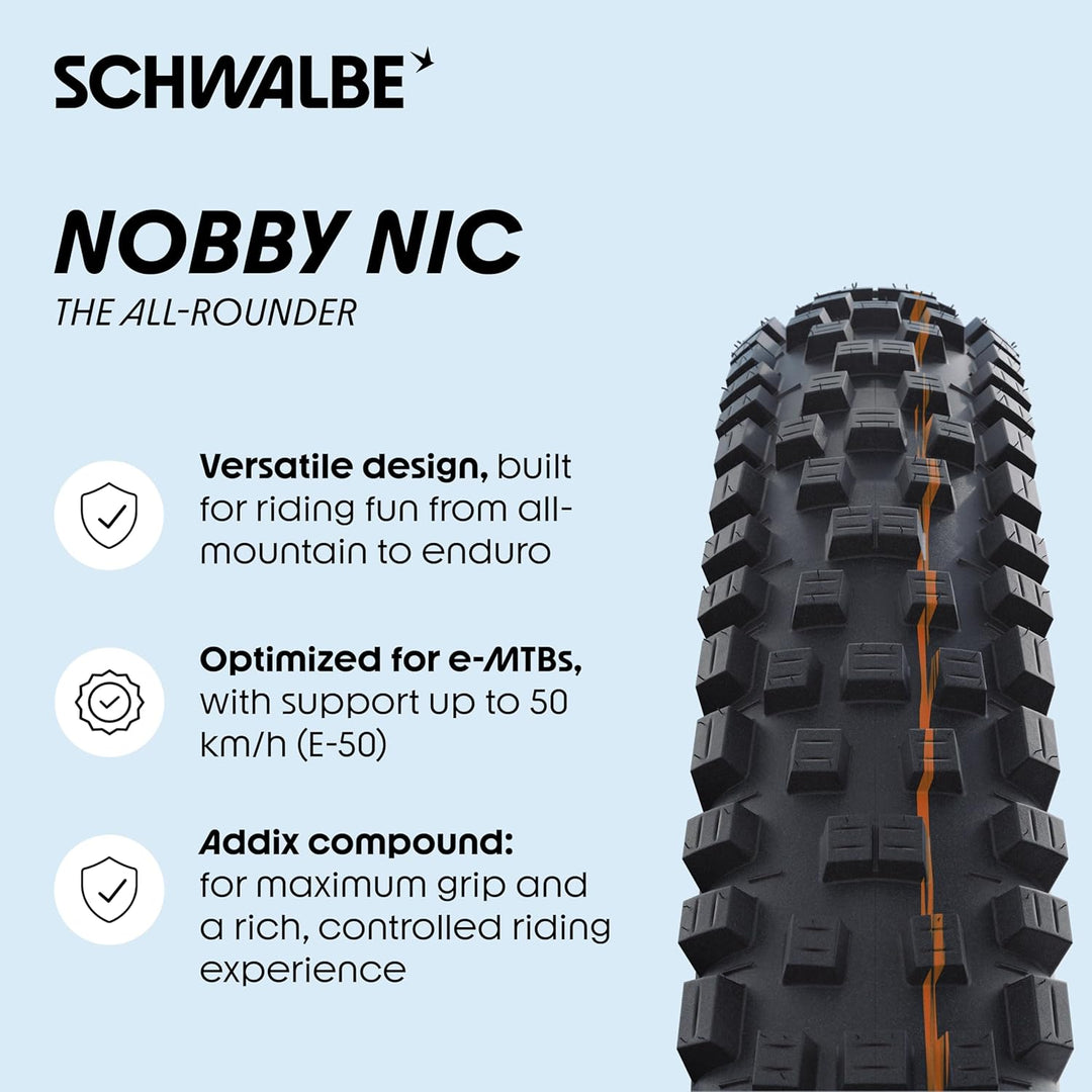 Schwalbe Unisex – Erwachsene Nobby NIC Hs463 Reifen NOBBY NIC Evo, SnakeSkin, TLE 60-584 - SnakeSkin