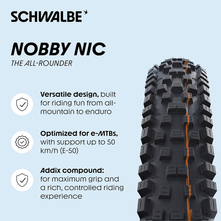 Schwalbe Unisex – Erwachsene Nobby NIC Hs463 Reifen NOBBY NIC Evo, SnakeSkin, TLE 60-584 - SnakeSkin