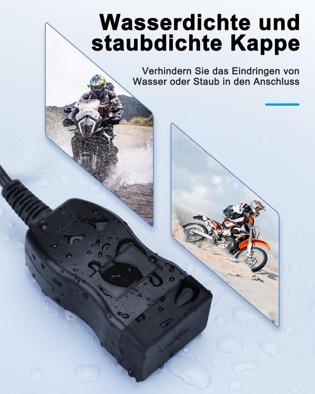 EXTRACTME Motorrad USB Ladegerät, Dual USB Typ C PD & Quick Charge 3.0 Motorrad Handy Ladegerät mit