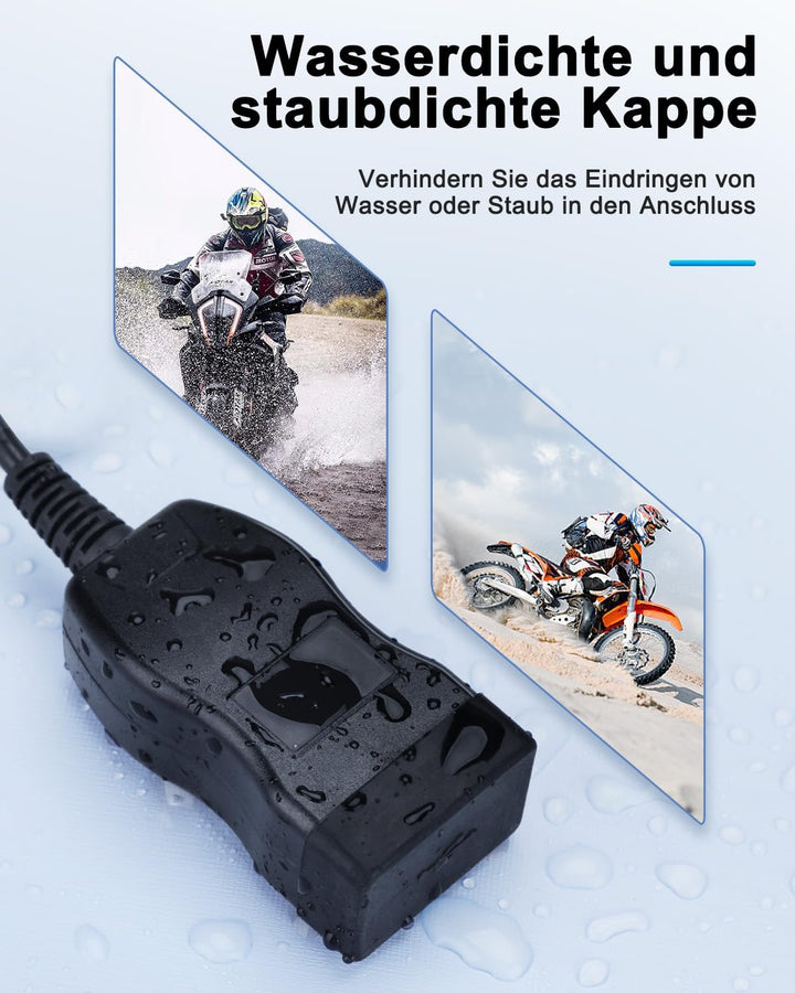 EXTRACTME Motorrad USB Ladegerät, Dual USB Typ C PD & Quick Charge 3.0 Motorrad Handy Ladegerät mit