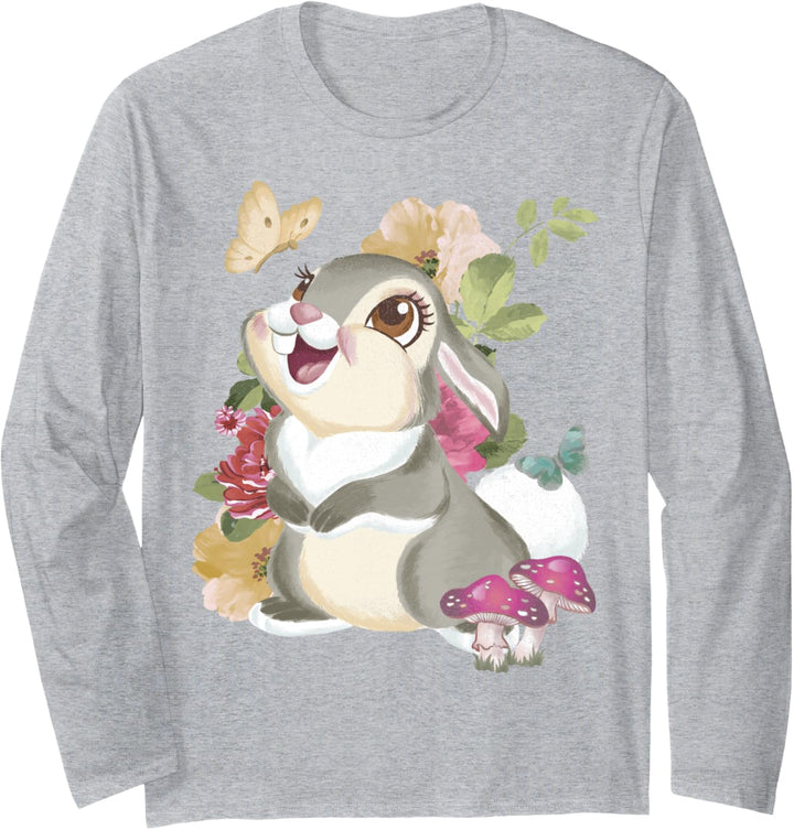 Disney Bambi Thumper Vintage Floral Portrait Langarmshirt