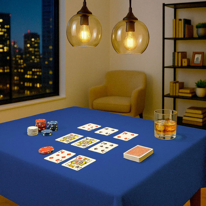 Byour3 - Blaues Tischspieltuch - Quadratische oder rechteckige Pokerkarten Buraco-Turnier Weihnachts