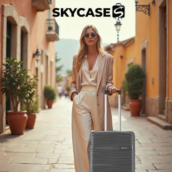 Travel One Koffer 98L – Anthrazit – Hartschalenkoffer gross XL, 4 Rollen, Zahlenschloss, Polypropyle