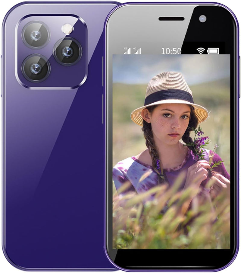 Hipipooo Mini-Smartphone entsperrt, 4G-Handy 3,0 Zoll, Dual-SIM, 2600 mAh Akku, 2MP+5MP Kamera, Gesi