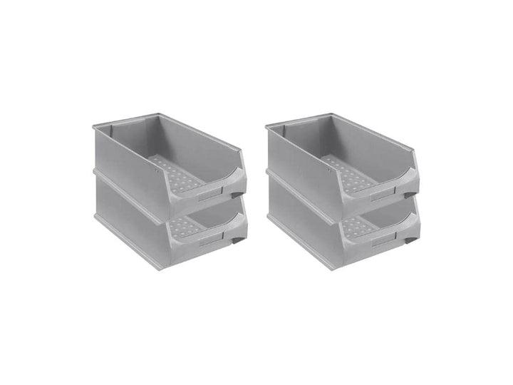 SuperSparSet 4x Graue Sichtlagerbox 5.0 | HxBxT 20x30x50cm | 21,8 Liter | Sichtlagerbehälter, Sichtl