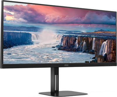 AOC U34V5C - 34 Zoll WQHD Monitor, Lautsprecher, höhenverstellbar (3440x1440, 100 Hz, DisplayPort, H