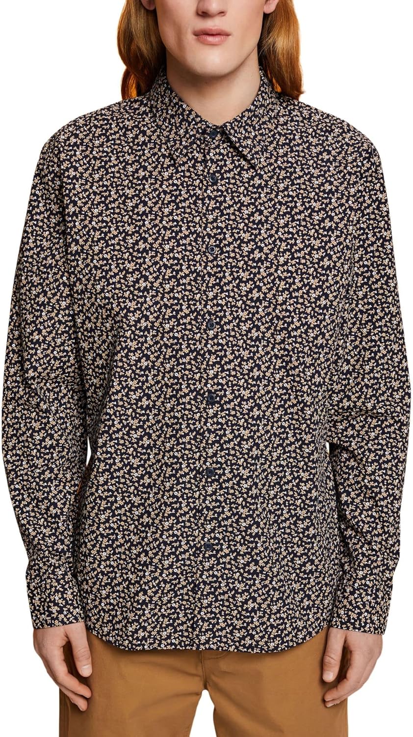 ESPRIT Collection Herren 023eo2f306 Hemd XS 400/Navy, XS 400/Navy