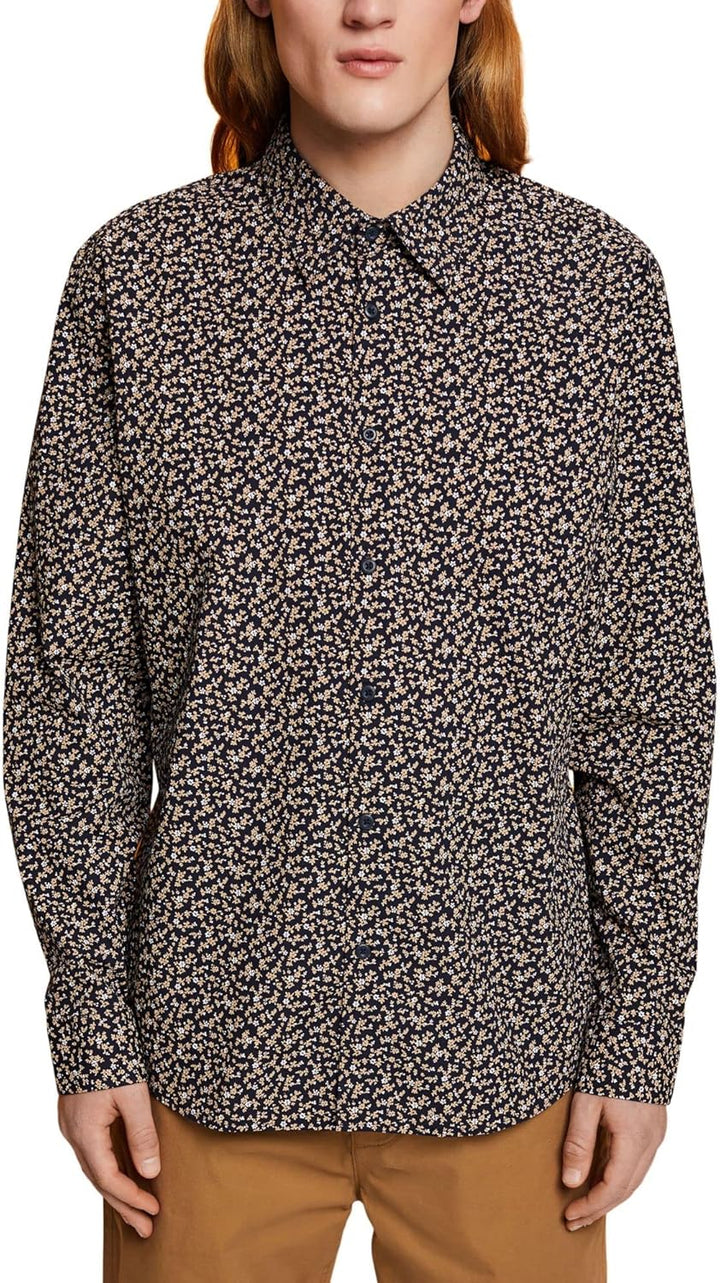 ESPRIT Collection Herren 023eo2f306 Hemd XS 400/Navy, XS 400/Navy