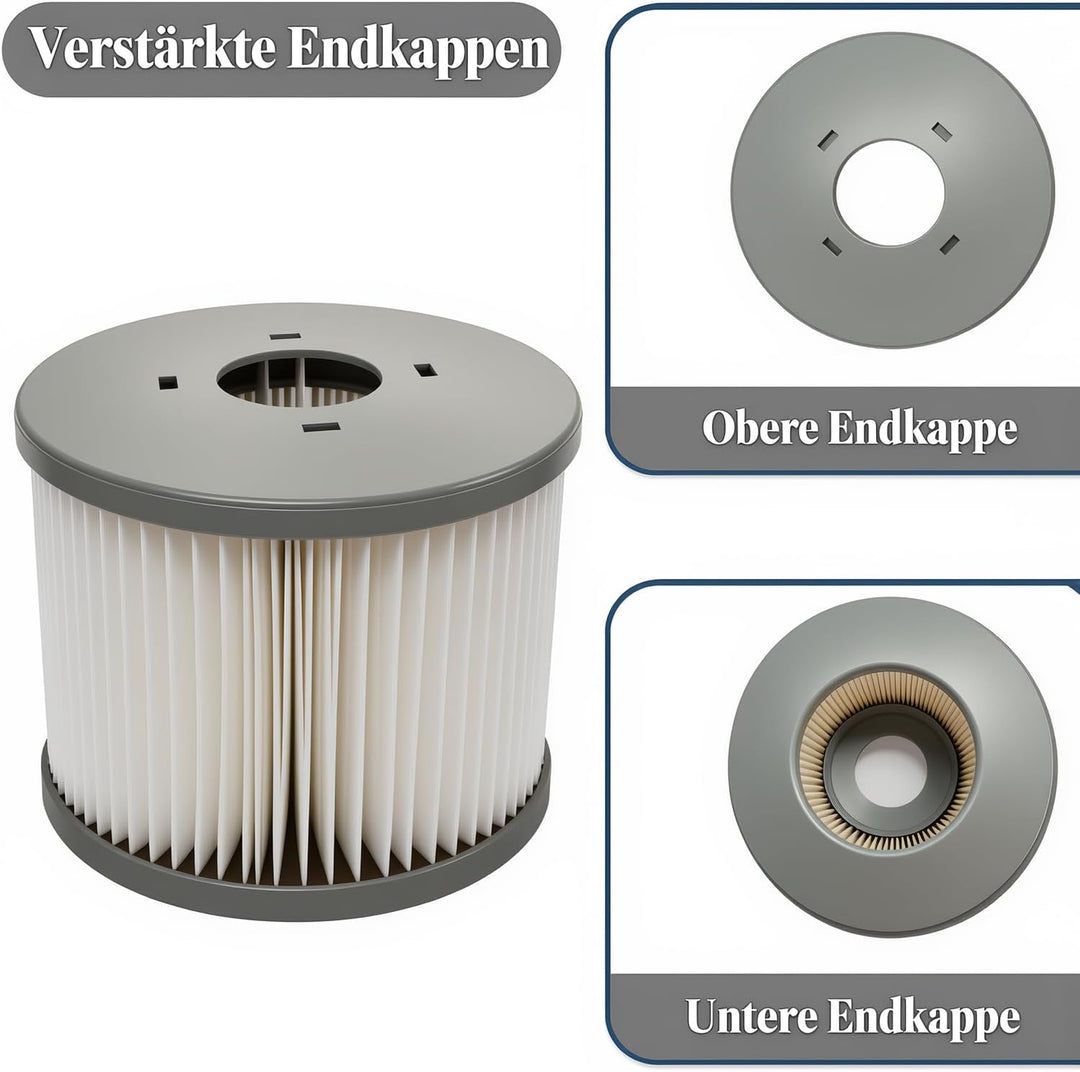 12er Set Ersatzfilter für MSPA Whirlpool-Filter-Kartuschen, Filter für Whirlpoal, für Heisse U-Boote
