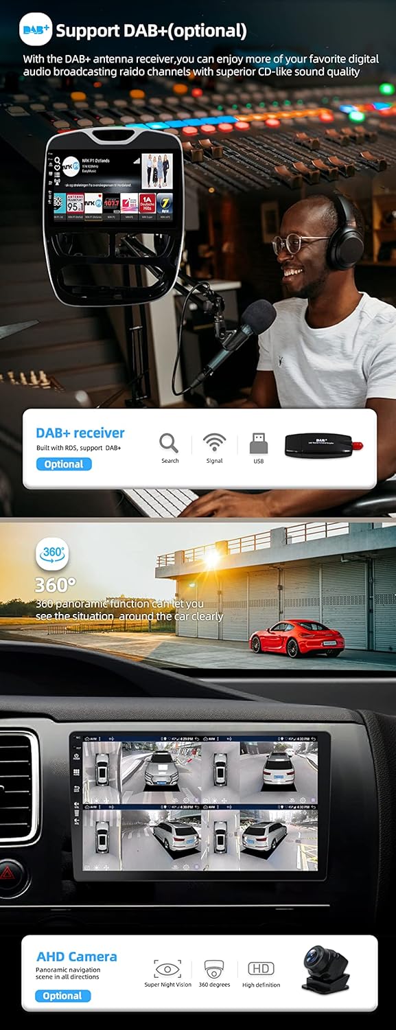 Android 14 Autoradio Octa Core 6GB+128GB mit CarPlay Android Auto DSP Kamera-10.1 Zoll IPS Touchscre