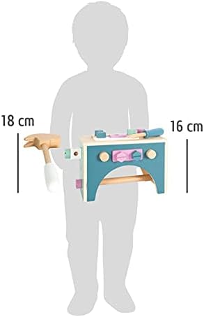 small foot Werkzeugkasten 2 in 1 "Nordic", Rollenspielzeug ab 3 Jahren, mit Kinderwerkzeugen aus Hol