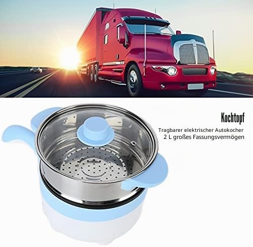 Euzibo 24V Auto-Elektroherd, 2L Tragbarer Elektrischer Hot Pot, Fahrzeug-Kochtopf Zum Dämpfen und Ko