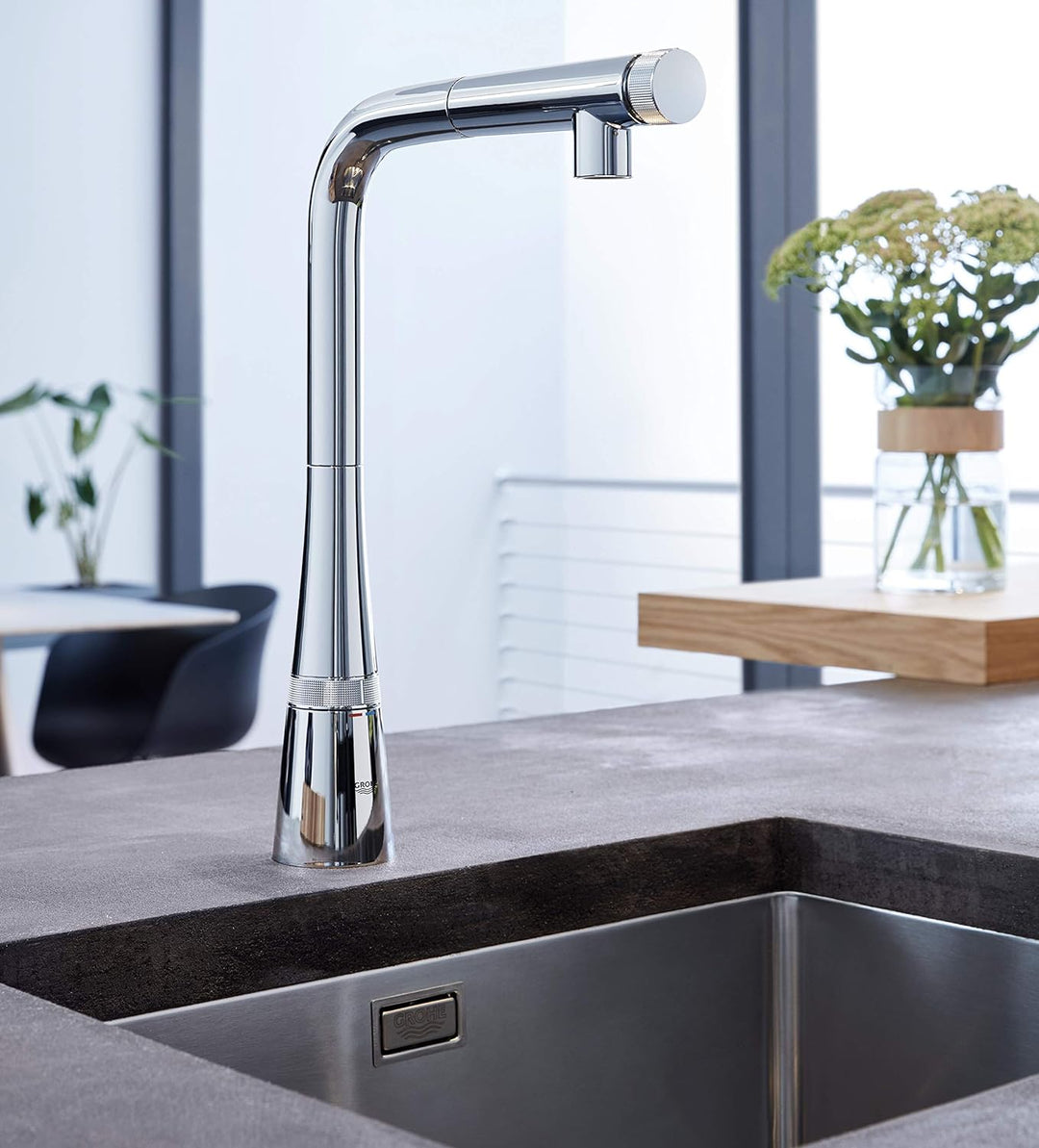 GROHE Zedra Spültischbatterie mit SmartControl | Küchenarmatur, Wasserhahn in Chrom | 31593002 Chrom